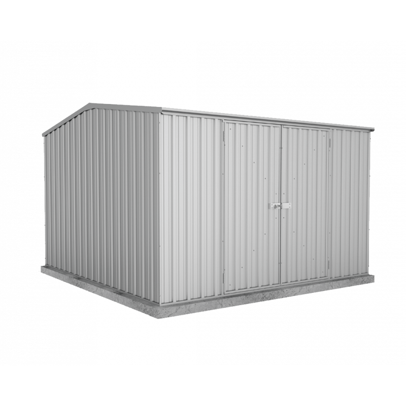 Absco Economy 3 x 3 x 2.06m Zinc Double Door Garden Shed With Anchors